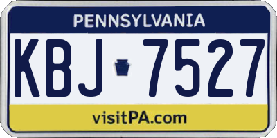 PA license plate KBJ7527