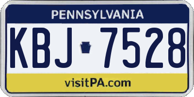 PA license plate KBJ7528
