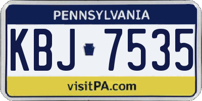 PA license plate KBJ7535