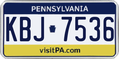 PA license plate KBJ7536
