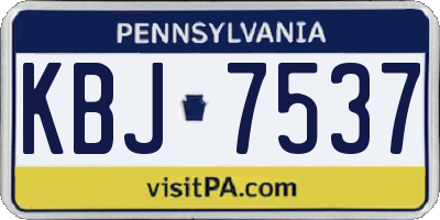 PA license plate KBJ7537