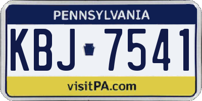 PA license plate KBJ7541