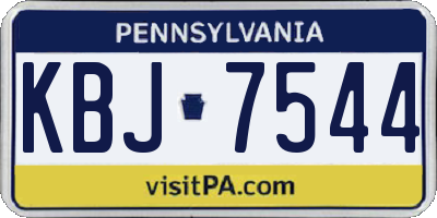 PA license plate KBJ7544