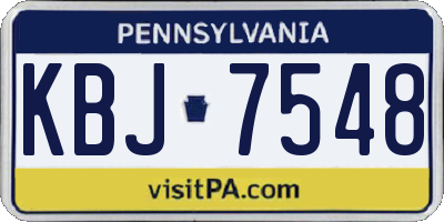 PA license plate KBJ7548