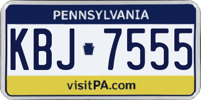 PA license plate KBJ7555