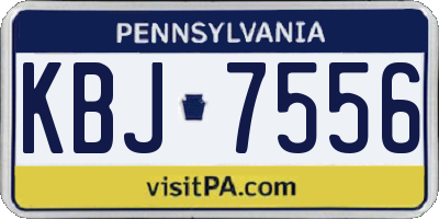 PA license plate KBJ7556