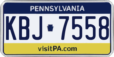 PA license plate KBJ7558