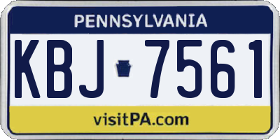 PA license plate KBJ7561