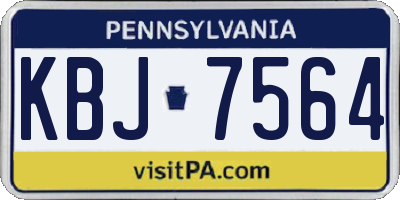 PA license plate KBJ7564
