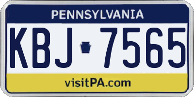 PA license plate KBJ7565