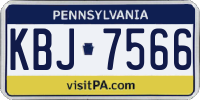 PA license plate KBJ7566