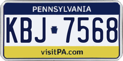 PA license plate KBJ7568