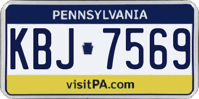 PA license plate KBJ7569