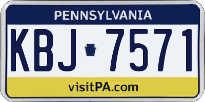 PA license plate KBJ7571