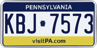 PA license plate KBJ7573