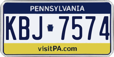 PA license plate KBJ7574