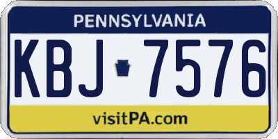 PA license plate KBJ7576