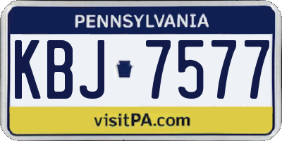 PA license plate KBJ7577