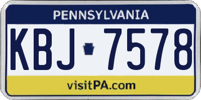 PA license plate KBJ7578