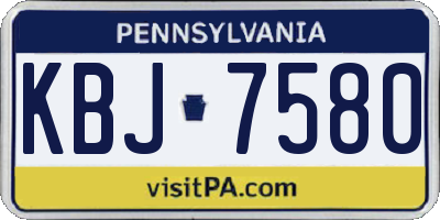 PA license plate KBJ7580