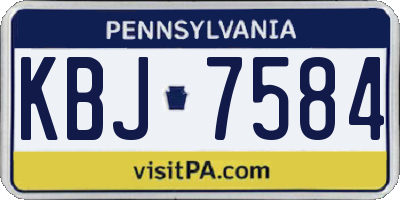 PA license plate KBJ7584