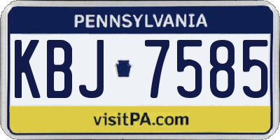 PA license plate KBJ7585