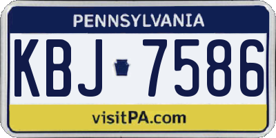 PA license plate KBJ7586