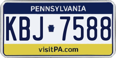 PA license plate KBJ7588