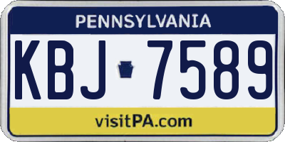PA license plate KBJ7589
