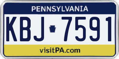 PA license plate KBJ7591