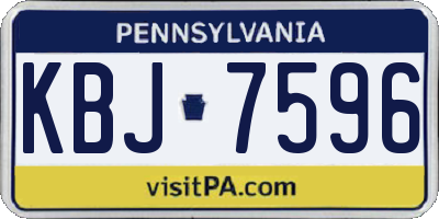 PA license plate KBJ7596