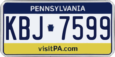 PA license plate KBJ7599