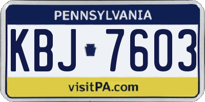 PA license plate KBJ7603