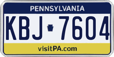 PA license plate KBJ7604