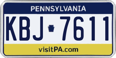 PA license plate KBJ7611