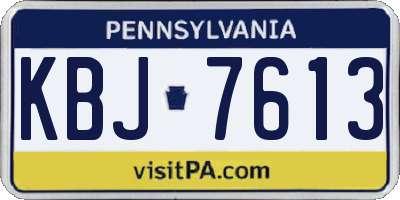 PA license plate KBJ7613