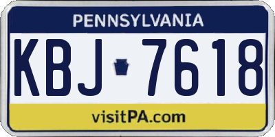 PA license plate KBJ7618
