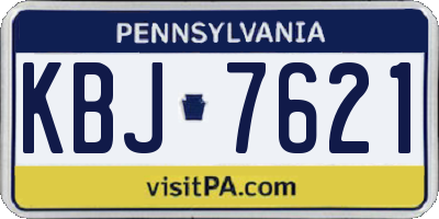 PA license plate KBJ7621
