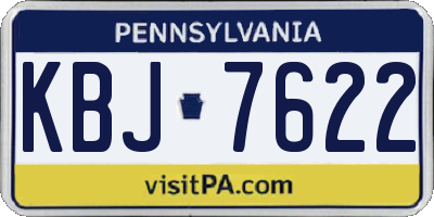 PA license plate KBJ7622