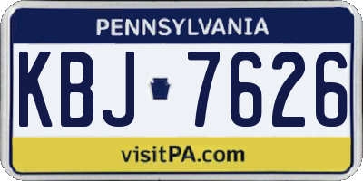 PA license plate KBJ7626