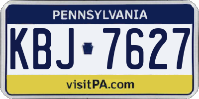 PA license plate KBJ7627