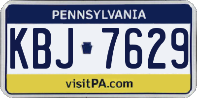 PA license plate KBJ7629