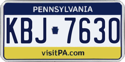 PA license plate KBJ7630