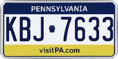 PA license plate KBJ7633