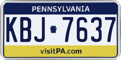 PA license plate KBJ7637