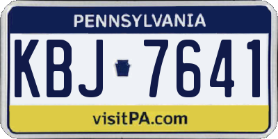 PA license plate KBJ7641