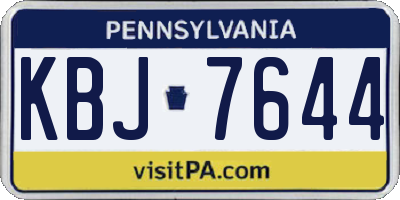 PA license plate KBJ7644