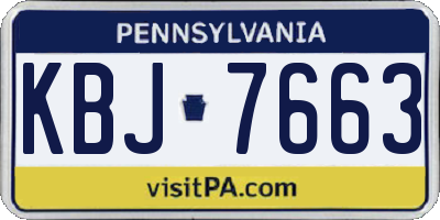 PA license plate KBJ7663