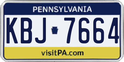 PA license plate KBJ7664