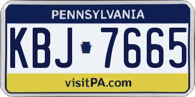 PA license plate KBJ7665